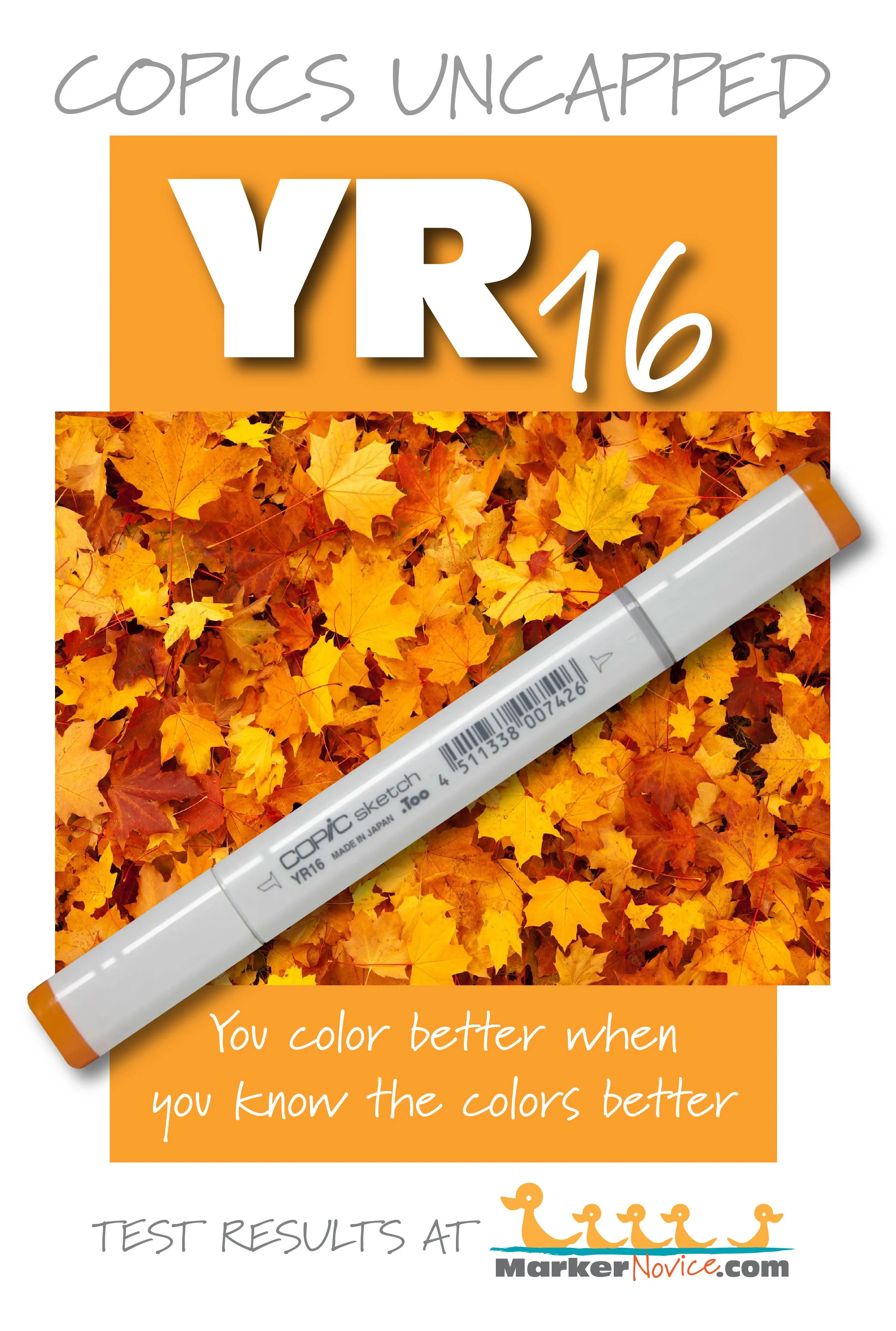 YR16 Apricot: Copics Uncapped (Marker Swatch, Ink Testing
